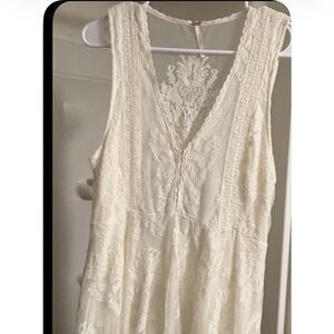 Free People Cream Lace Midi Dress